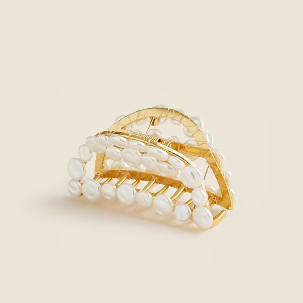 J.Crew Large Pearl Claw Hair Clip